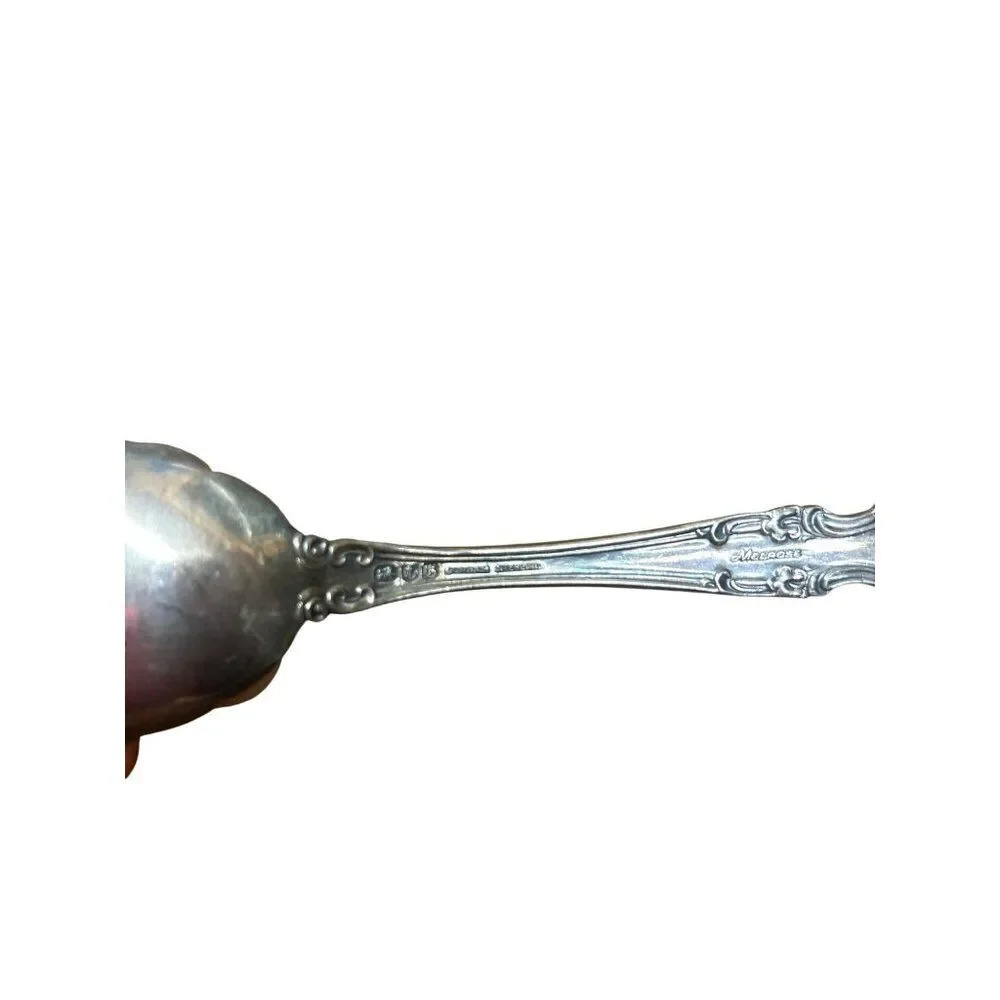 Gorham Melrose Silver Serving Spoon With Ornate Floral Design 6